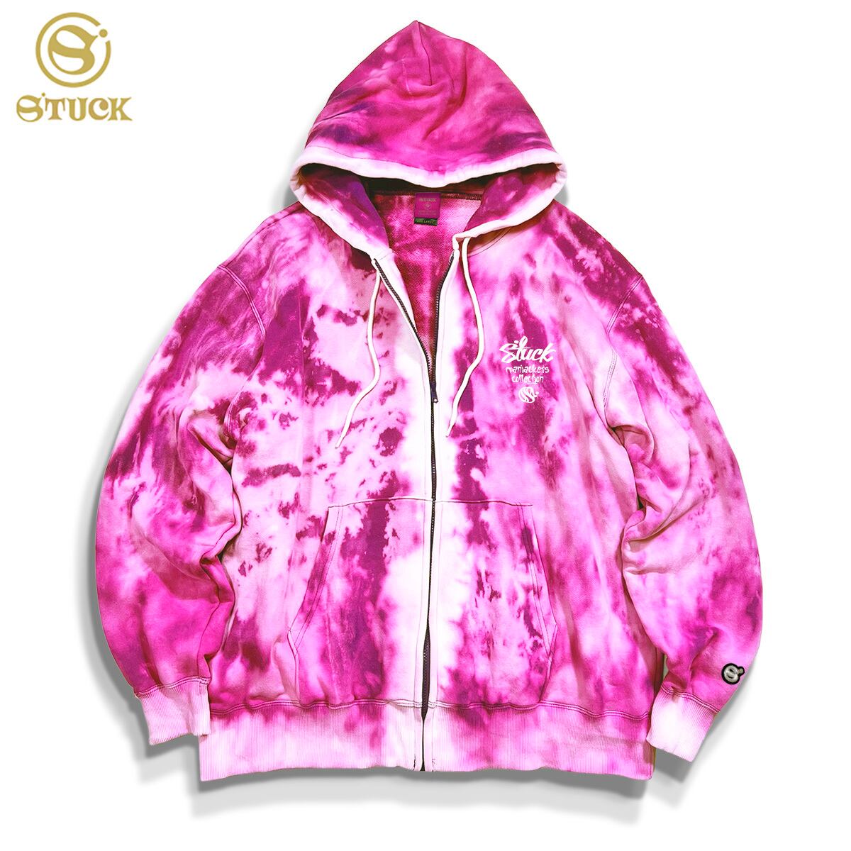 3XLサイズ ブリーチジップパーカー04 バックプリントありorなし 1点物 現物商品 唯一無二 メンズ レディース パイル裏地 10.0オンス