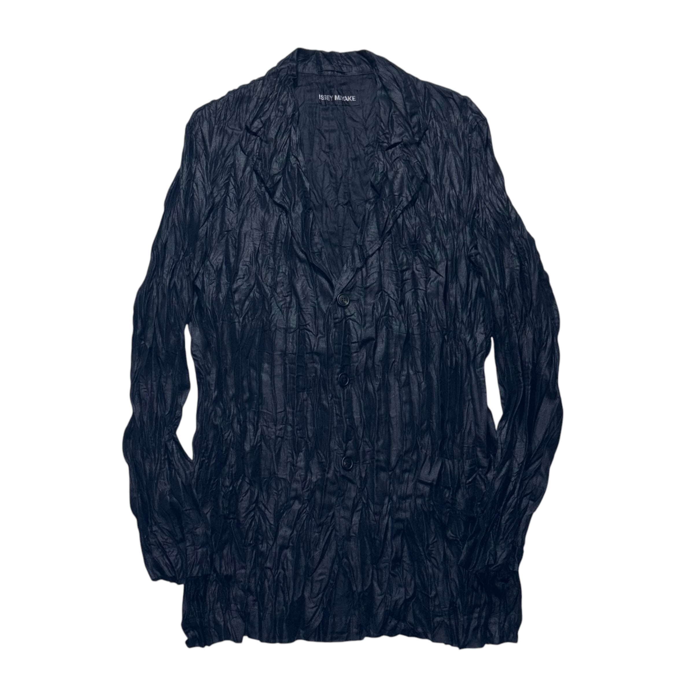 ISSEY MIYAKE MEN black pleats tailored jacket | NOIR ONLINE