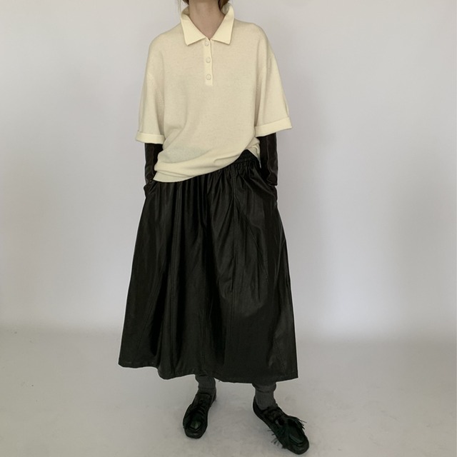 Eco leather volume skirt A00101