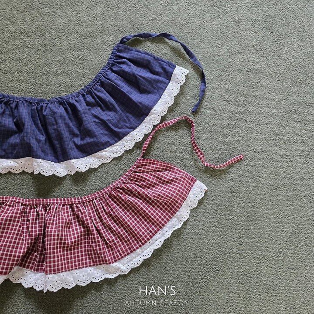 韓国子供服 / 26Autumn / 〖取寄〗Hans / レイヤードチェックエプロン / キッズ服 / ジュニア服 *FREE*