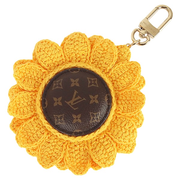 New LOUIS VUITTON ルイヴィトン バッグチャーム サンフラワー クロシェ M02581 モノグラム イエロー 新品