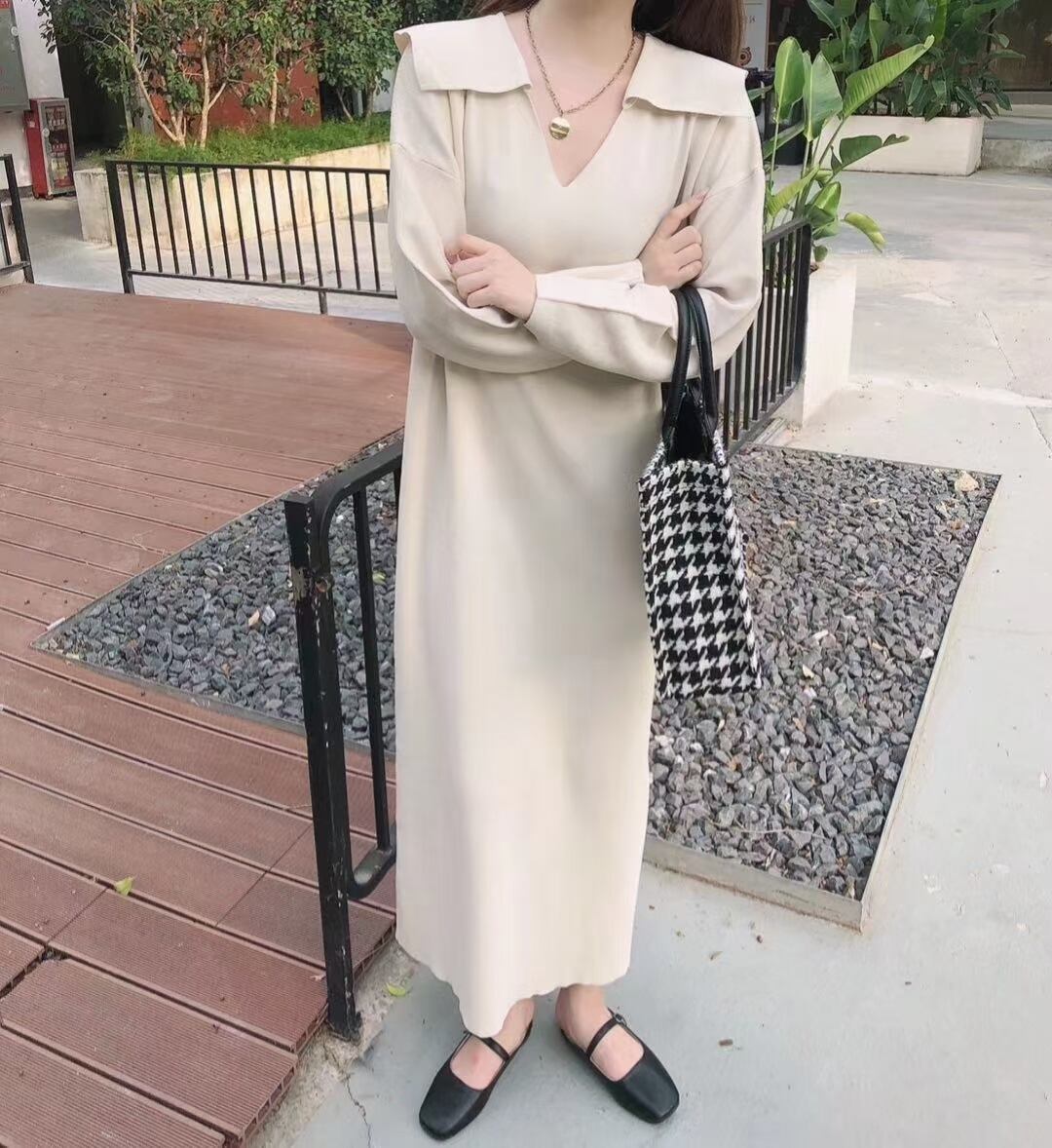 セーラー襟　ニットワンピース　AJ1050-6082