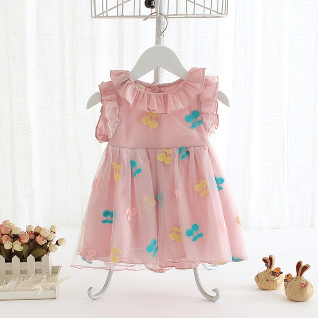 さくらんぼのフレンチスリーブワンピ