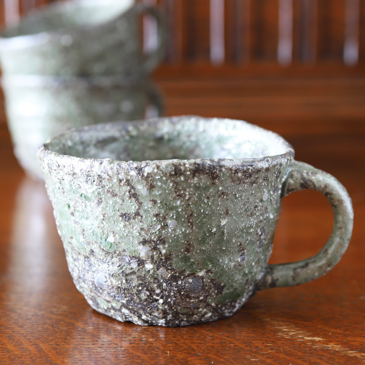 【灰釉 ひらマグカップ 】■迫 能弘・よし工房 信楽焼