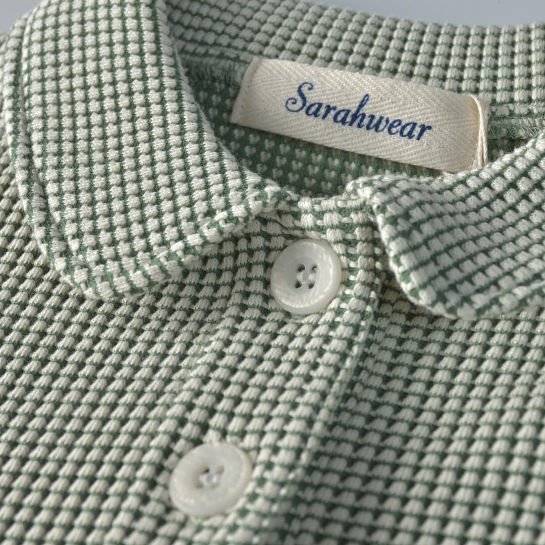 Sarahwear サラウエア ワッフルポロシャツ・グリーン【送料無料】