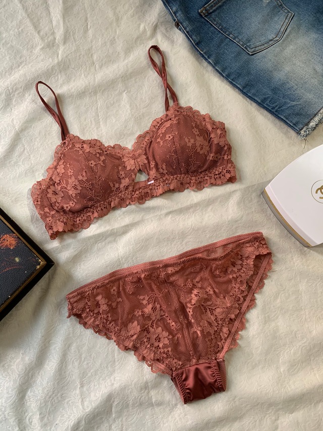 【nudy pink bralette set】パッドin