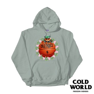【COLD WORLD FROZEN GOODS/コールドワールドフローズングッズ】NATURAL BALLER EMBROIDERED HOODIE パーカー / SAGE GREEN グリーン