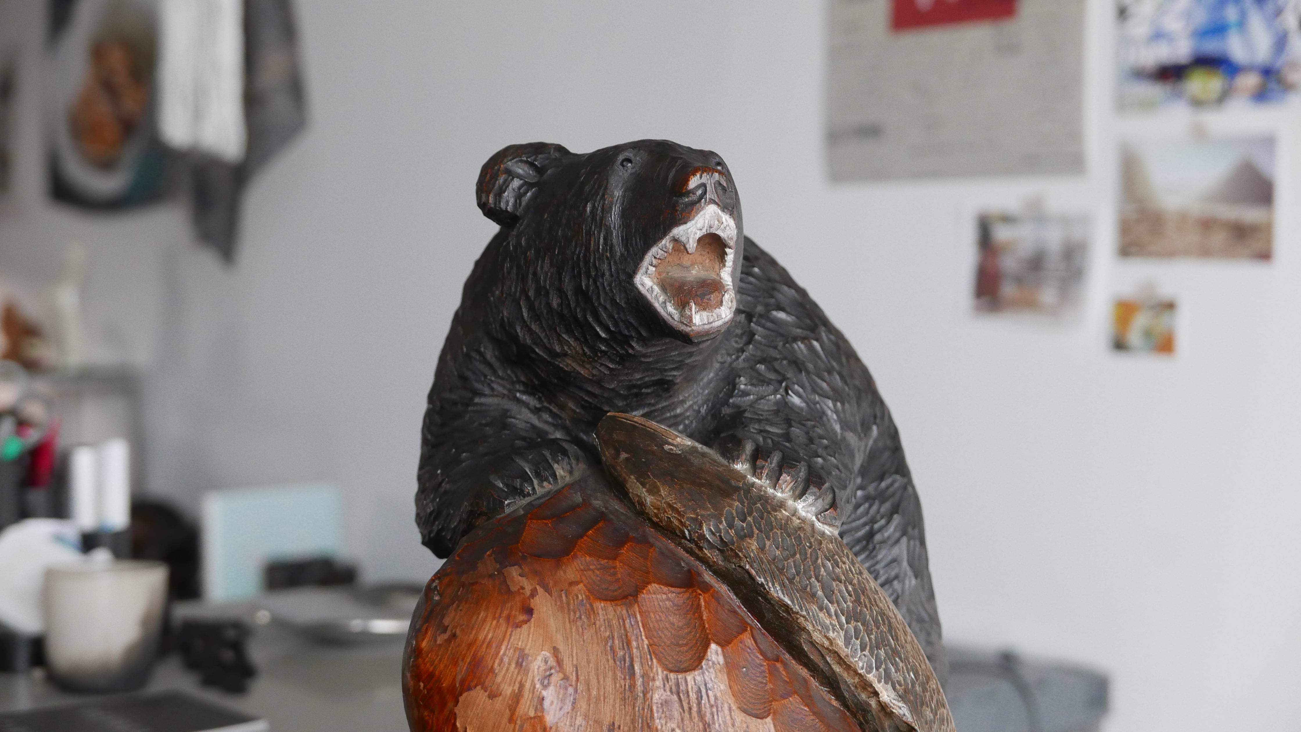 old japan , giant wooden bear #2