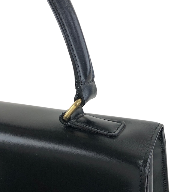 CELINE セリーヌ ハンドバッグ ブラック ガンチーニ マンテル レザー vintage ヴィンテージ オールド gpjwxc