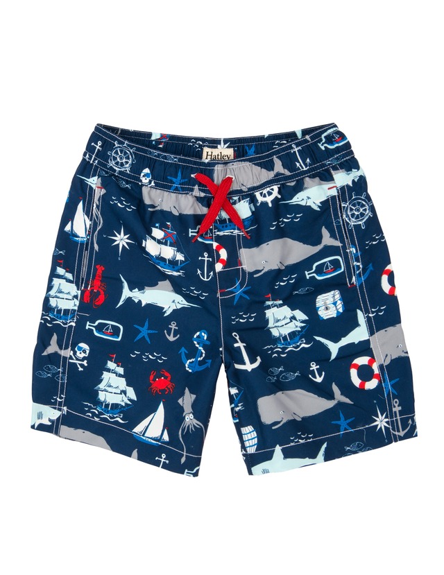 SALE　Hatley Ocean　Boy'sトランクス水着（SPF50）　VintageNautical　SwimTrunks　