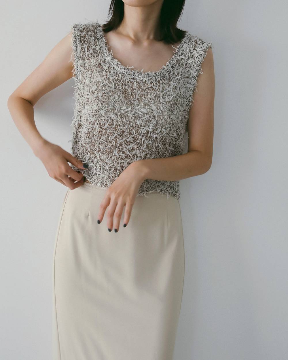 anuke アンヌーク Mixyarn Knit Vest 62610519 | ANERCA & L.I.V