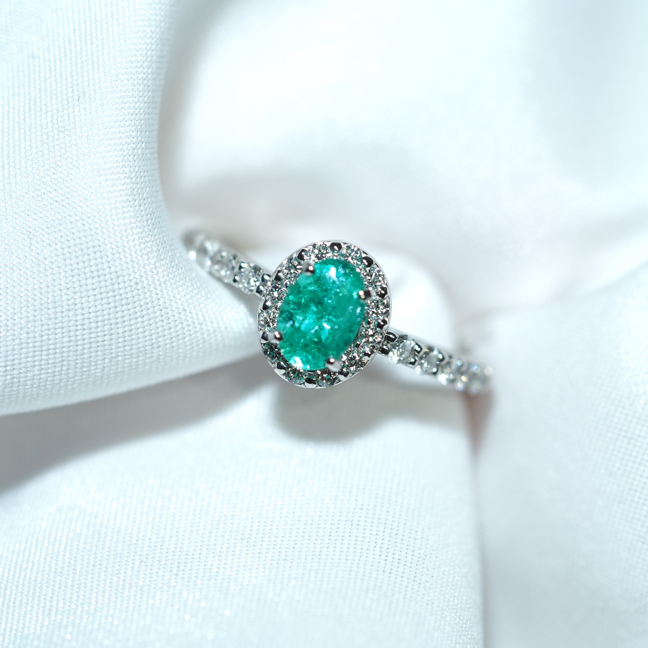 パライバトルマリン ブラジル産 リング 0.72ct D0.32ct pt900
