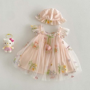 【BABY】ピンクチューリップワンピース＆帽子