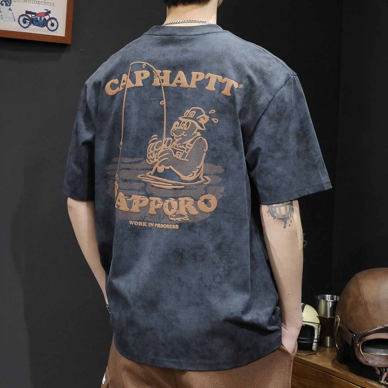 アメコミライクグラフィックバックプリントTシャツ 4col   A00057