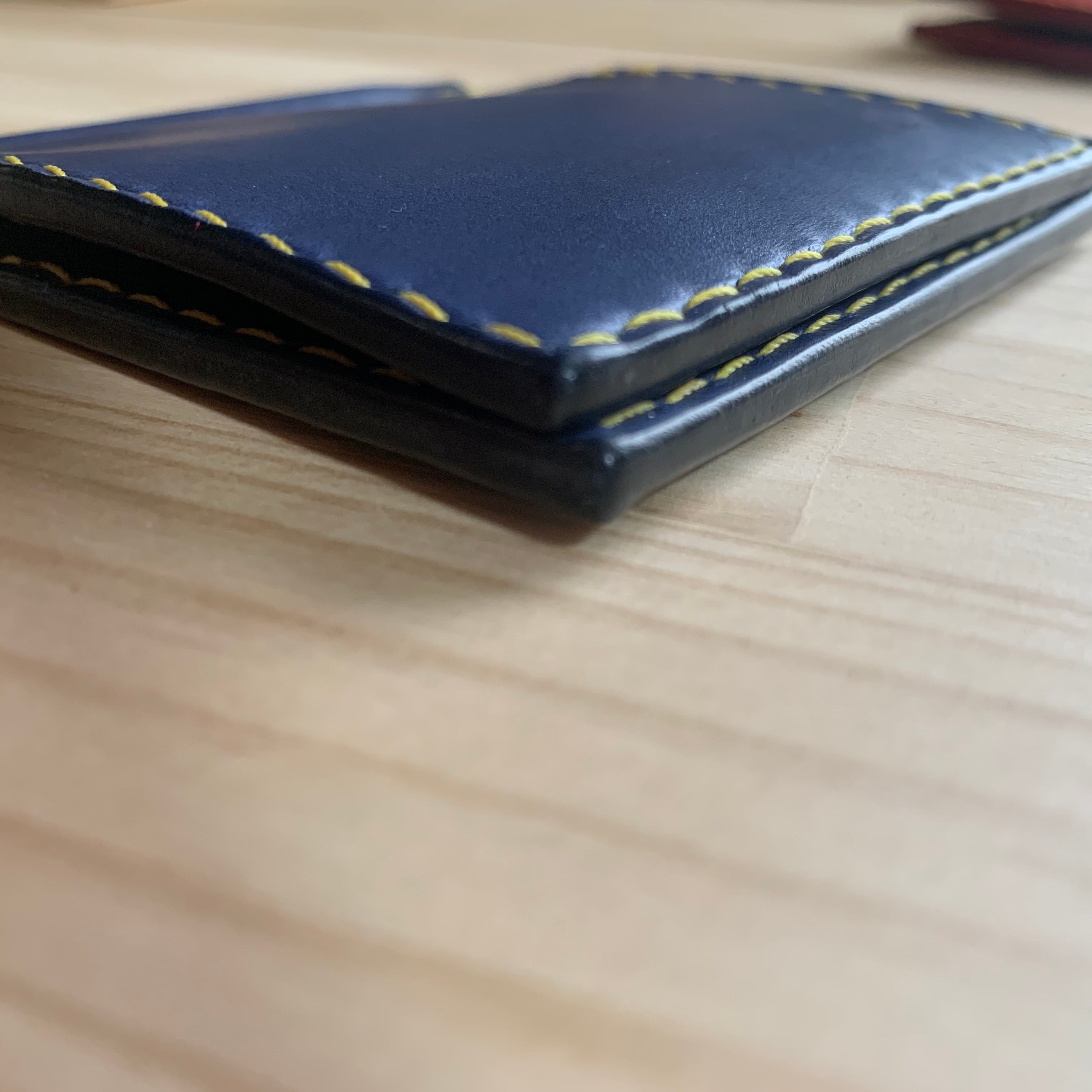 レザーマネークリップ ネイビー 紺 | wisteria.leather