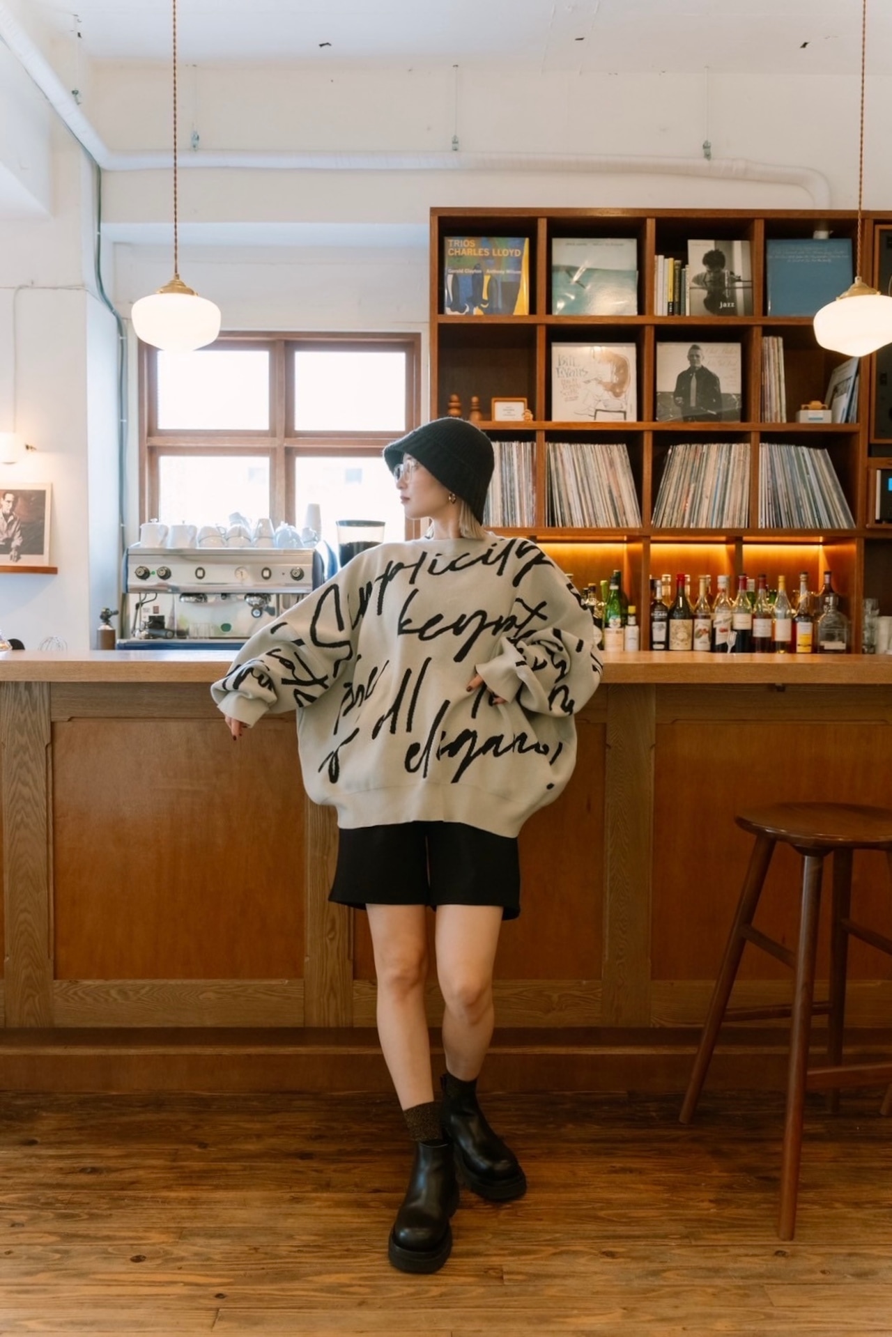 Typo pattern usefull knit/ecru