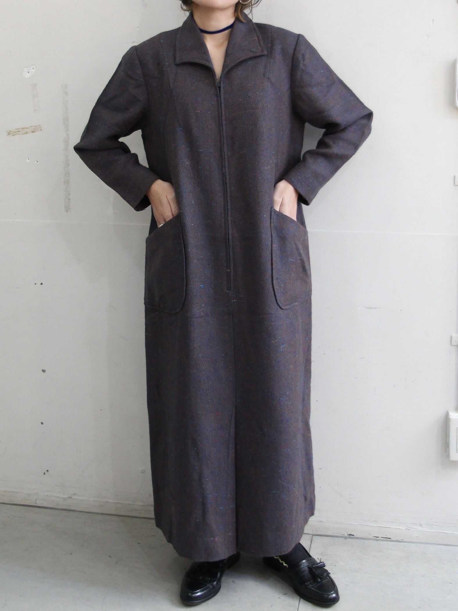 KAPOK KNOT スタンドカラーコート-Unisex NAVY | Pay ID