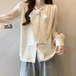2025 今っぽシアーシャツ シャツ OL リボンシフォン シャツ レディース 年秋 7分袖 ブラウス 春 秋 韓国ファッション