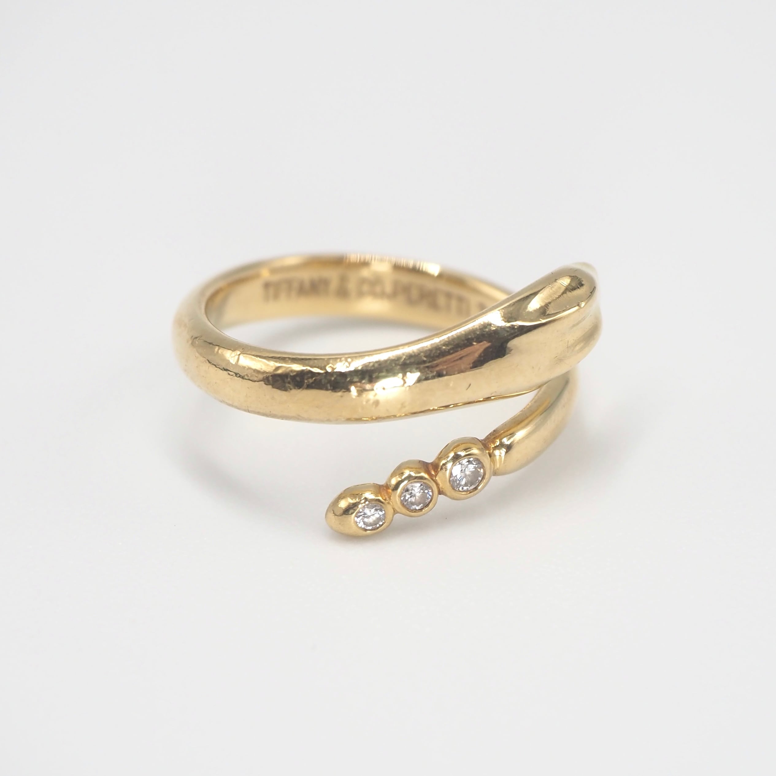 現行品】Tiffany&Co. 約7号 エルサペレッティ スネーク リング K18