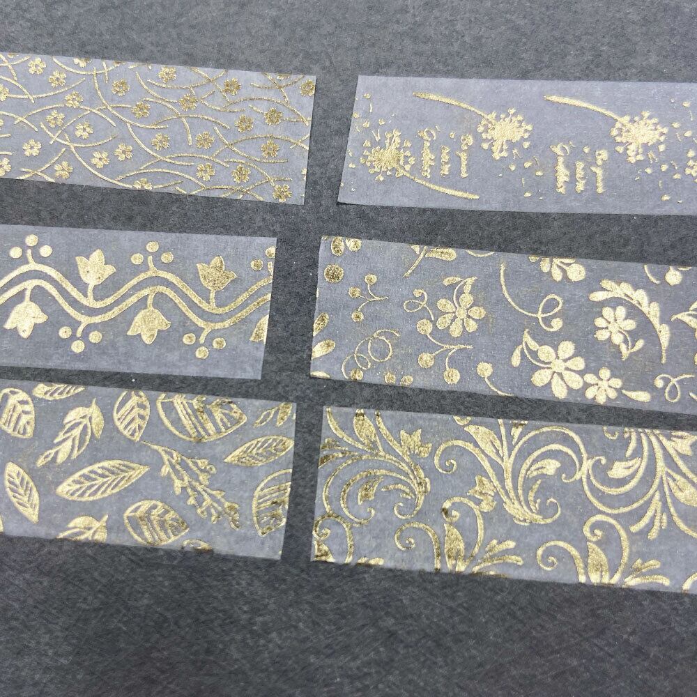 マスキングテープ】15mm×2m 12個入 ゴールド ボタニカル ハーバル バラ