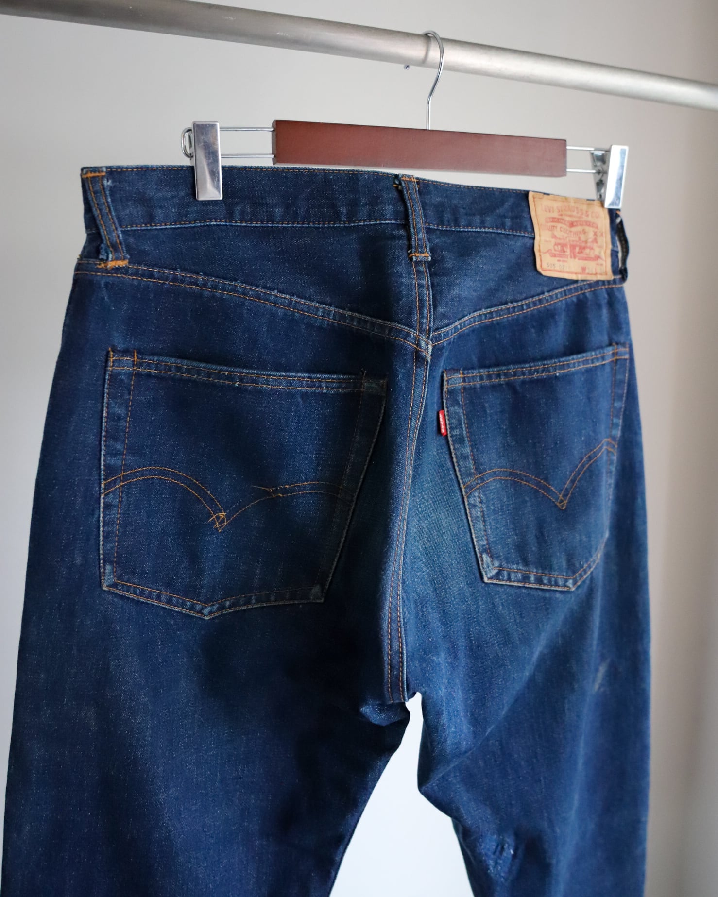 濃紺】60s Levi's 505 bigE special vintage denim made in USA 表記