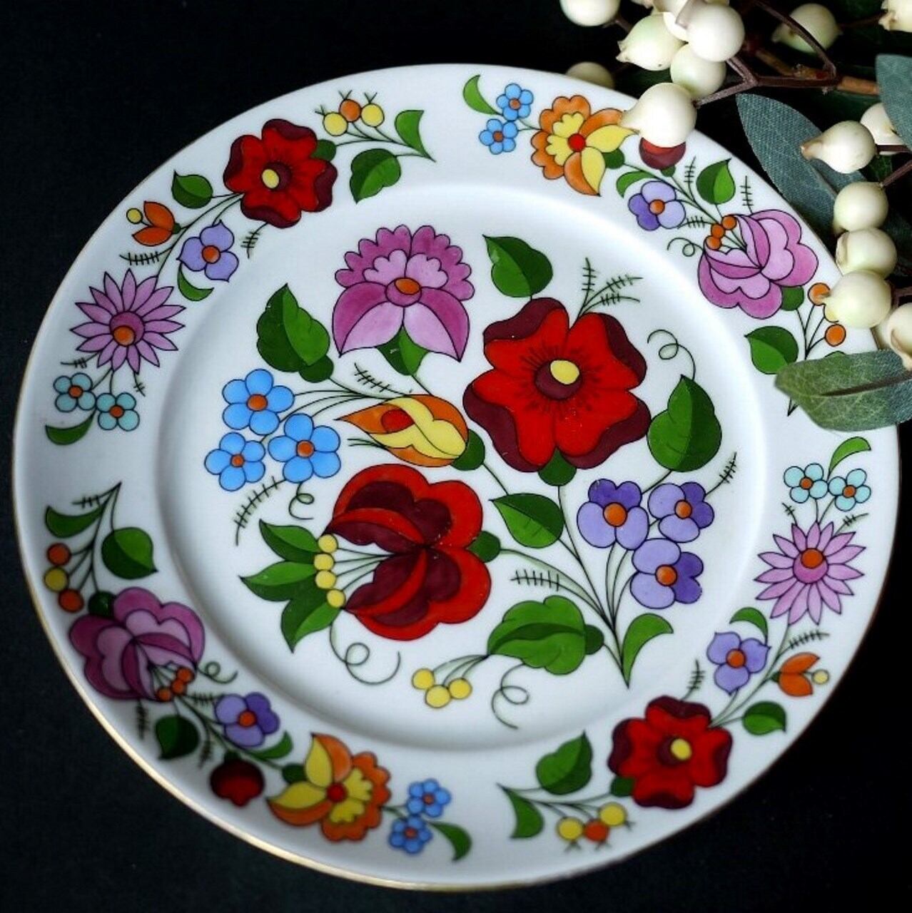 ハンガリー絵皿 カロチャ KALOCSA 東欧