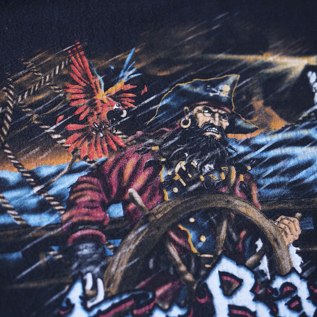 "HARLEY-DAVIDSON" pirate back printed XXL over silhouette h/s tee
