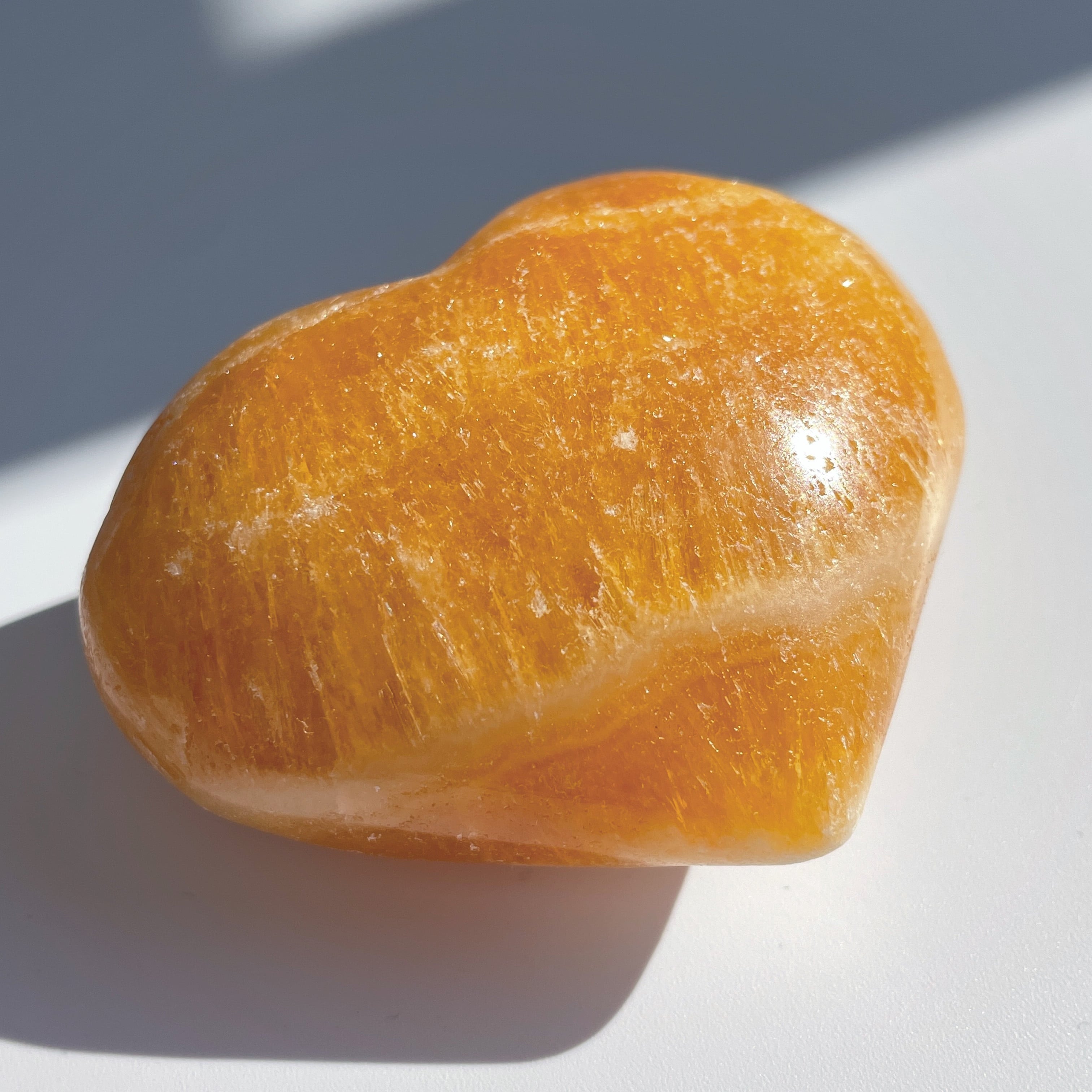オレンジカルサイト ハート型21♡ Orange Calcite ♡天然石・鉱物