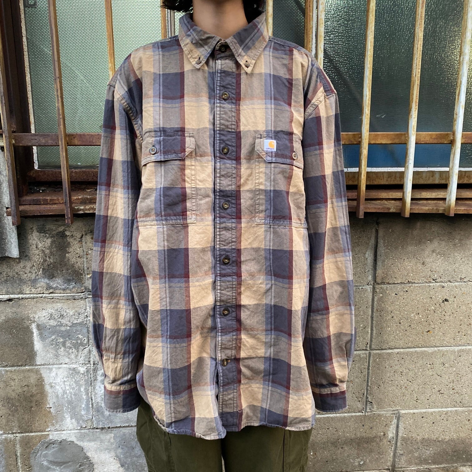 Carhartt カーハート 長袖 チェック柄 コットンボタンダウンシャツ