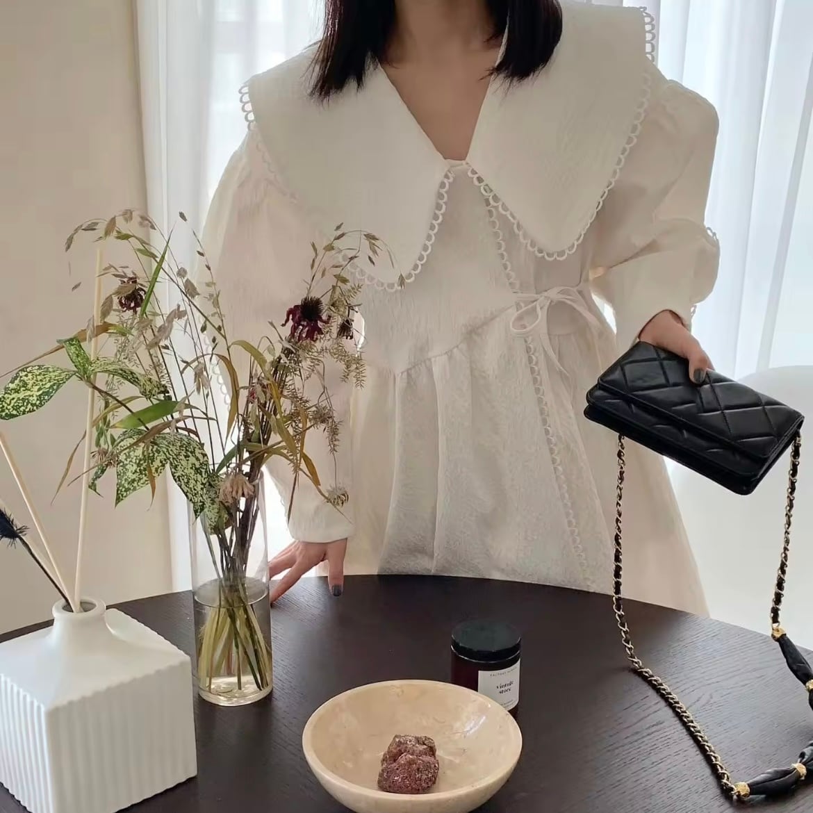 ビッグカラーレトロミニワンピース