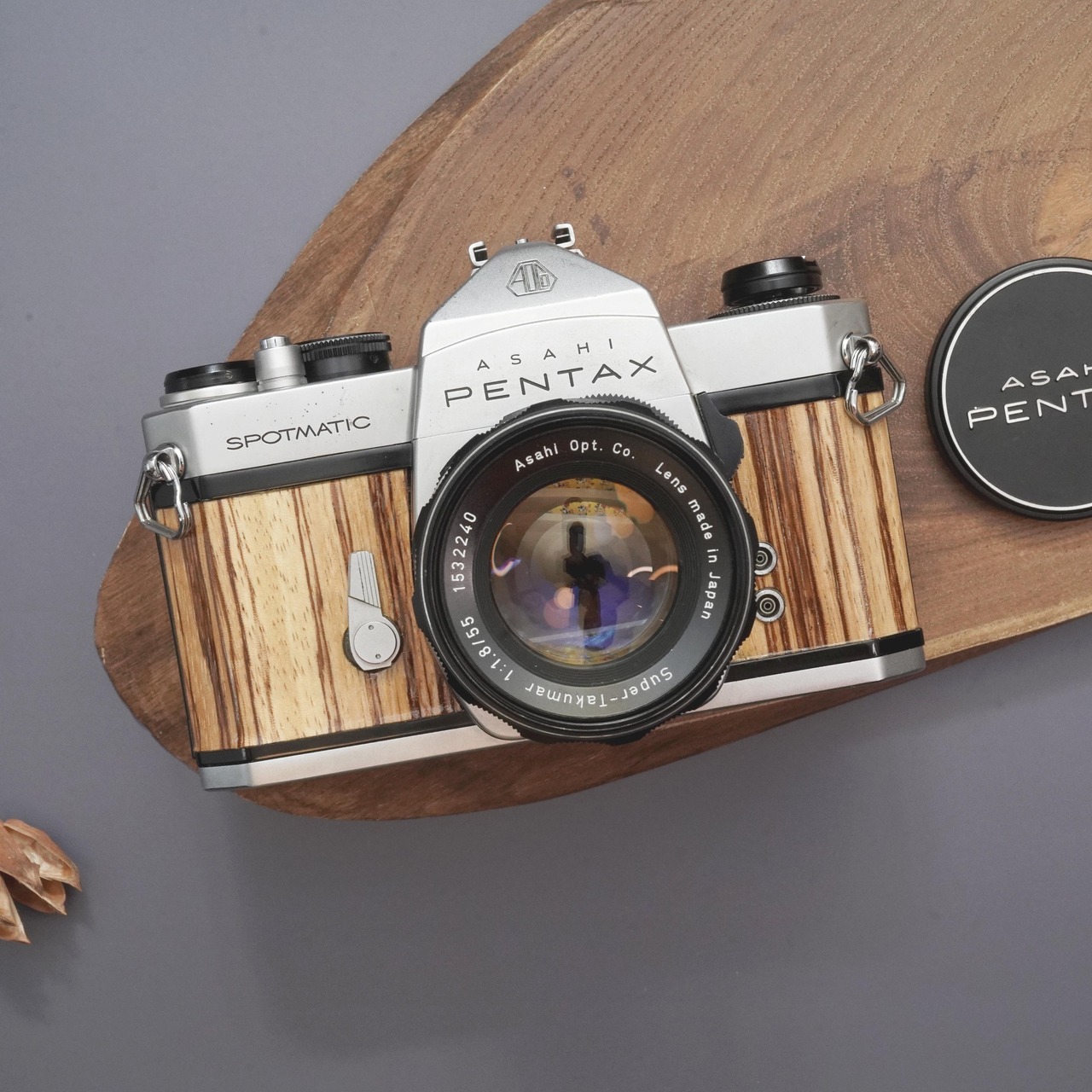 ゼブラウッド Pentax Spotmatic レトロフィルムカメラ　レンズ付き　受注製作