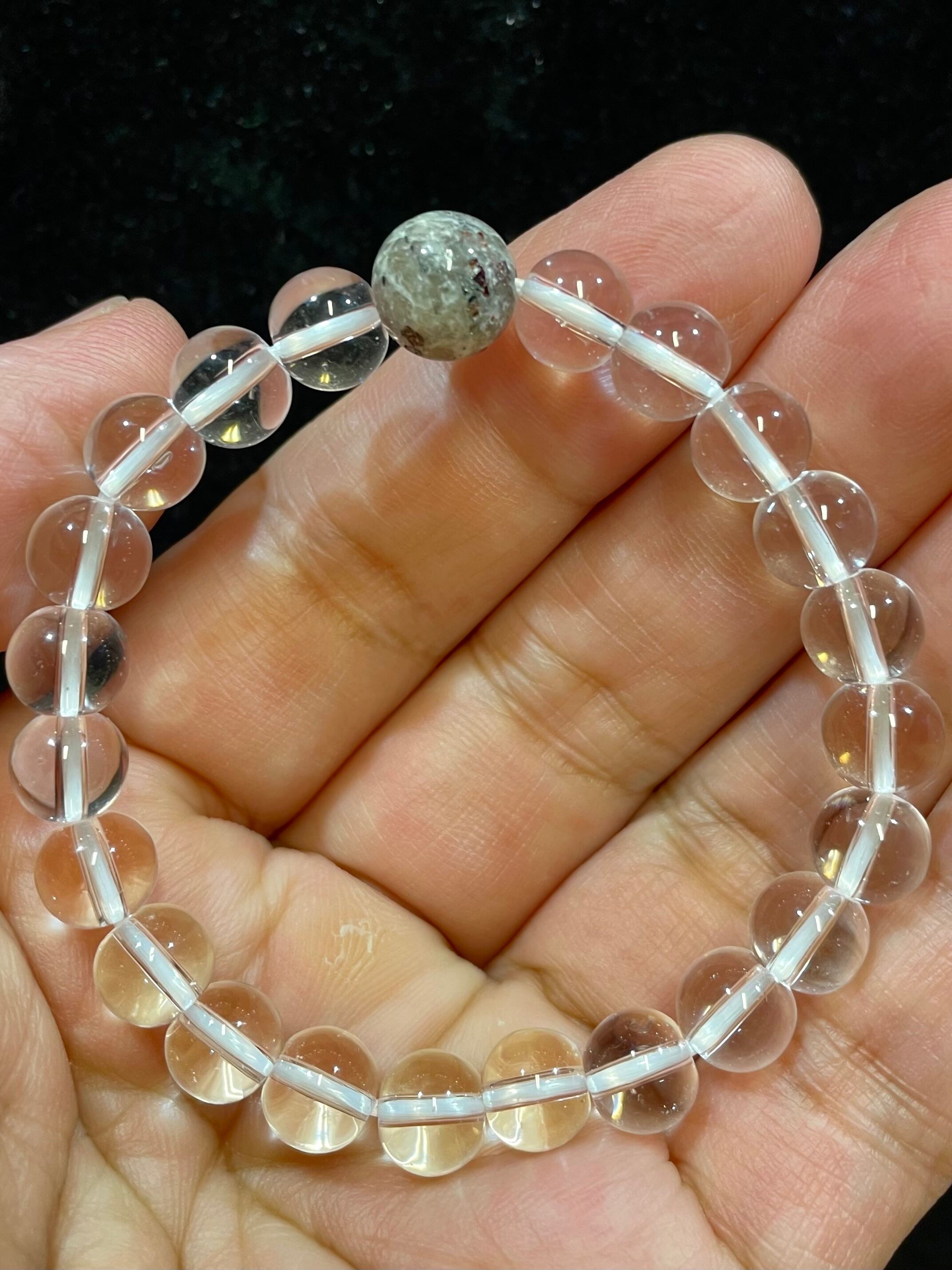 1) 世界初!!!「南極の石(アンタークティック・ストーン」クリアビーズ・ブレスレットS