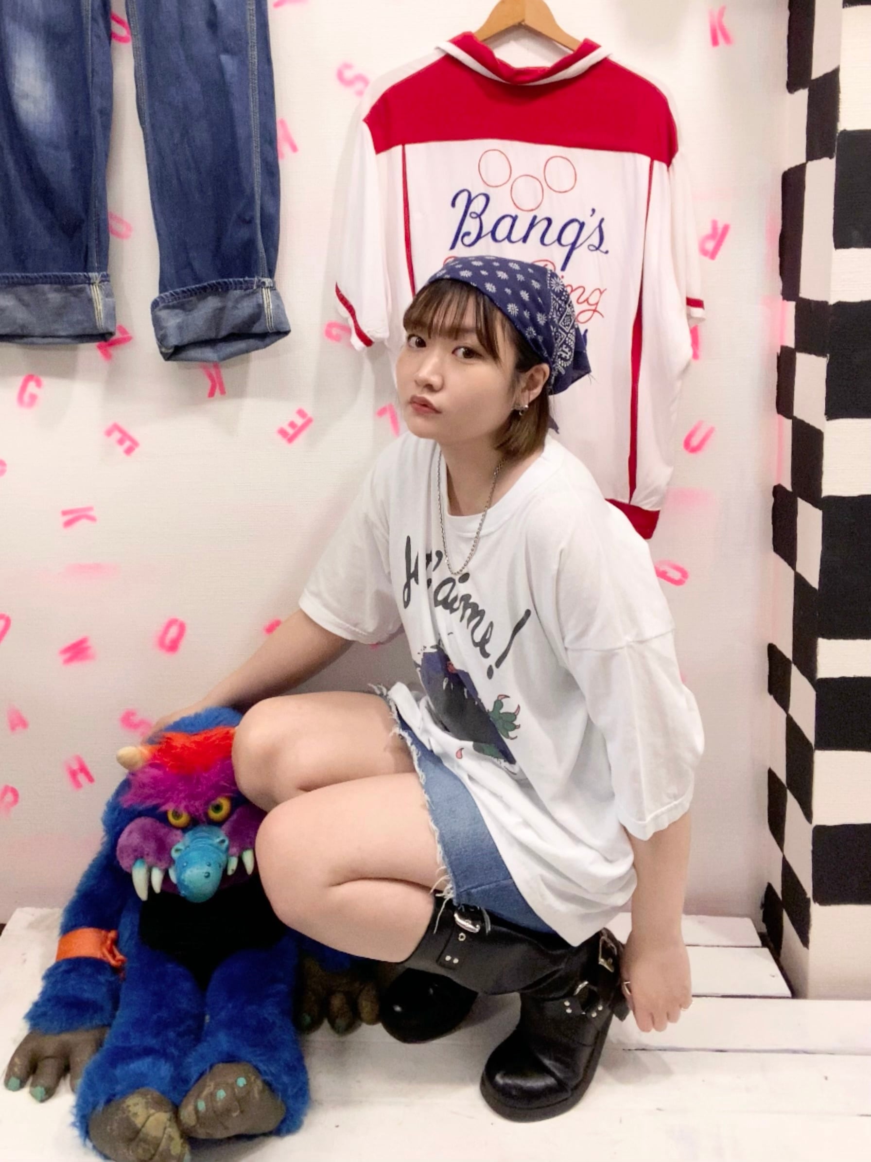 90s モンスター ジュテーム 愛の告白 Tシャツ 【XL】ホワイト | BACK