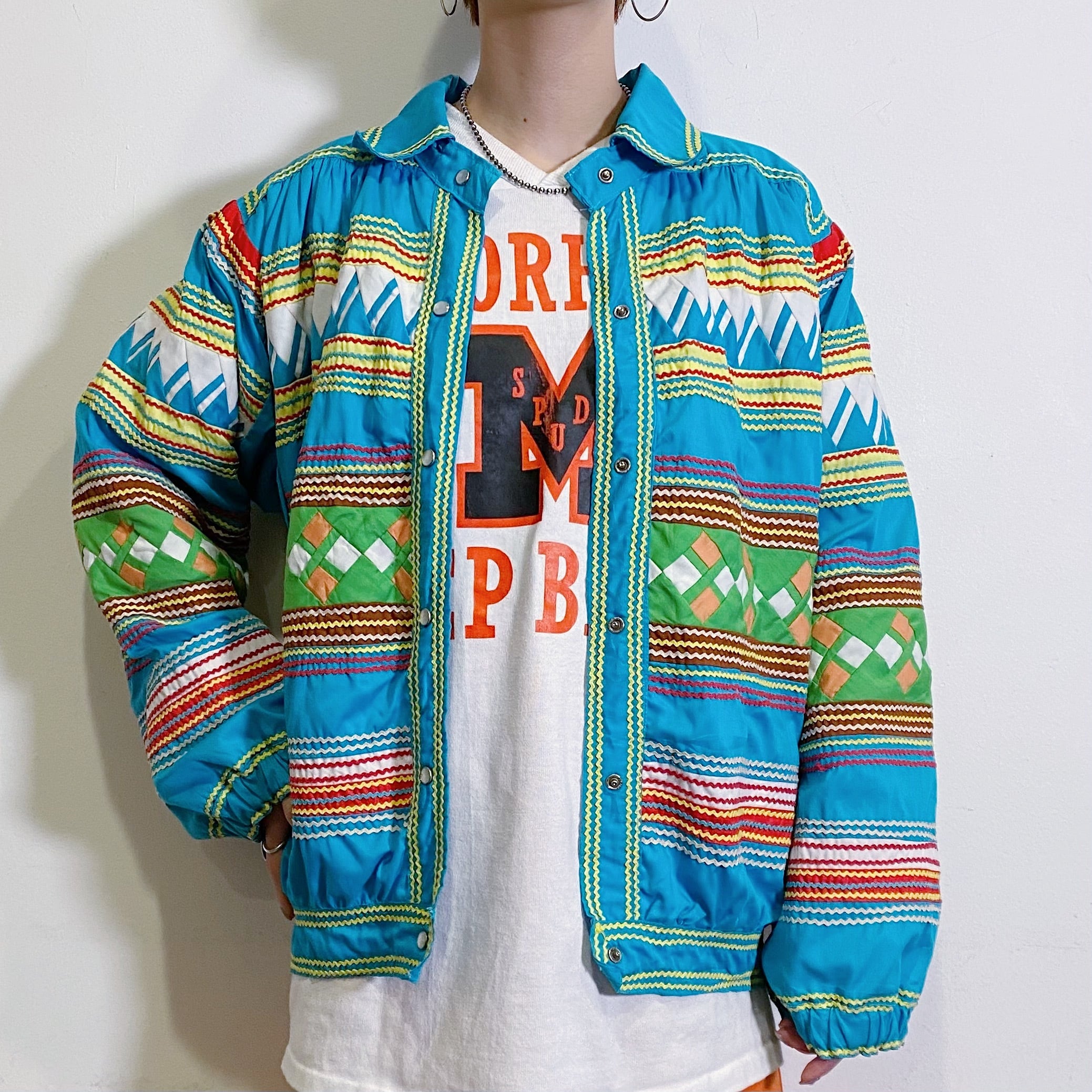 60-70s seminole sax blue patchwork jacket | Pay ID 60-70s seminole sax blue patchwork jacket | Pay ID