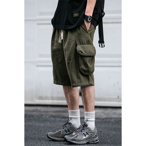 ★CASUAL DRAWSTRING POCKET FIVE-POINT PANTS　　　A0590