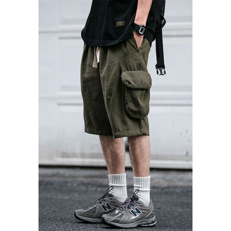 ★CASUAL DRAWSTRING POCKET FIVE-POINT PANTS　　　A0590