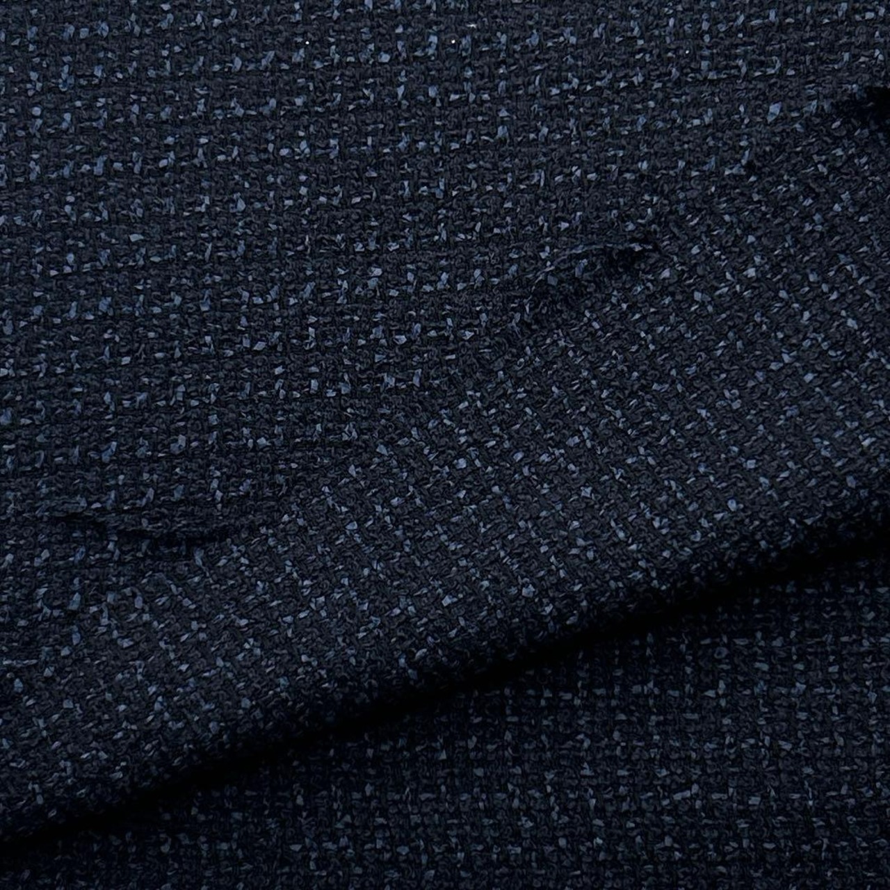 NY471◆1.2m◆綿100%先染めツイード生地◆ブルーネイビー系