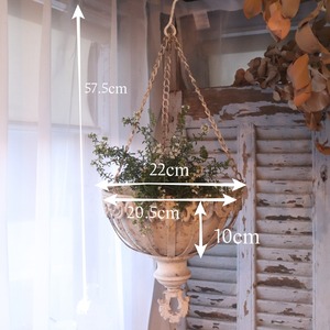 ブリキ植木鉢 バーチカルアイアンハングSW UF 767  吊り下げポット　シャビーシックな鉢　お玄関がオシャレに