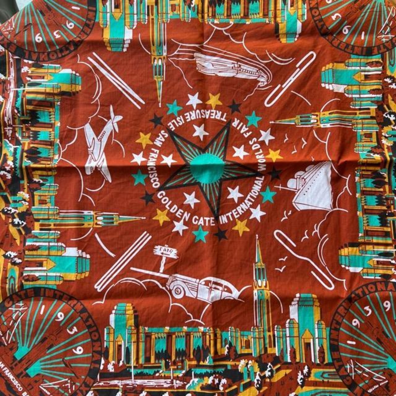 TOPANGA accessory One-wash cotton bandana　1939　Brown　バンダナ　小物　ランチクロス　ハンカチ　スカーフ　ギフト　プレゼント
