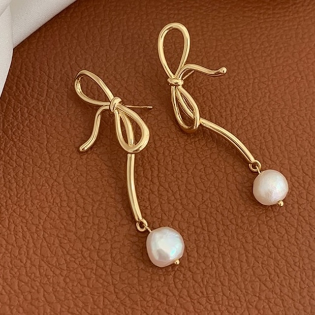 ribbon pearl pierce<a1133>