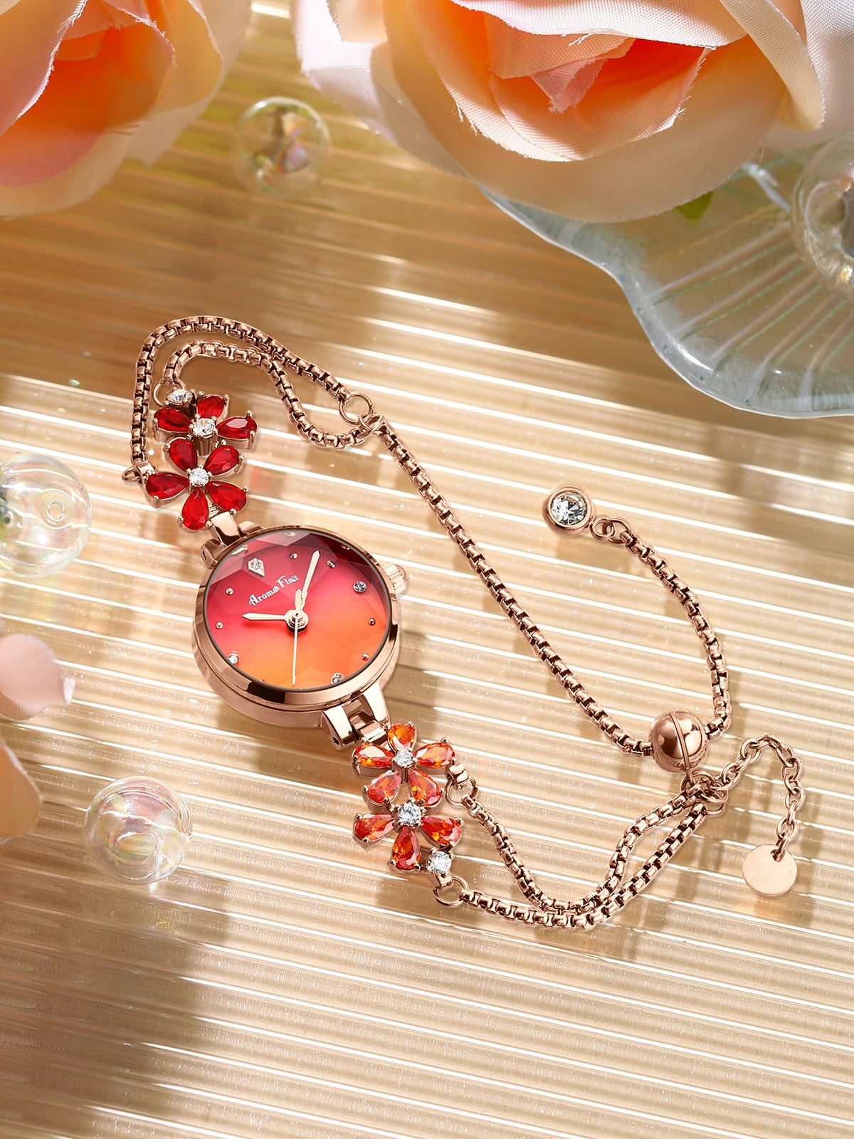 AromaFlat AF-Z1021 Crystal Garden(Red＆Orange) 腕時計 レディース