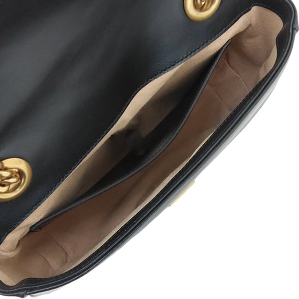 Used GUCCI グッチ ショルダーバッグ GGマーモント スモール ブラック