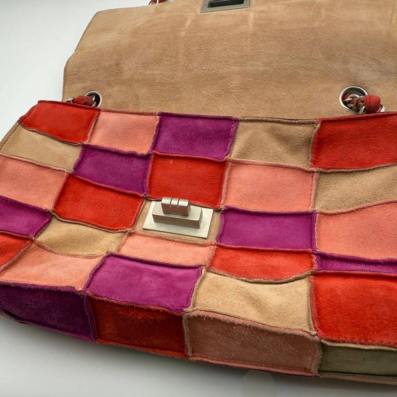 CHANEL シャネル チョコバー スエード チェーンショルダーバッグ 2.55