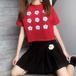 ✞ フラワー花刺繍ショートTシャツ スウィート フラワーデザイン ✞ゴスロリ SM ミリ 甘ロリ クラロリ 和ロリ エレガント 黒ロリ 姫ロリ 華ロリ BB-BB3890805