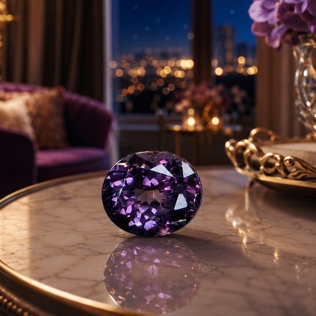 Midnight Nocturne ミッドナイト・ノクターン 夜空に輝く星たち大粒パープルスピネル2.2ct