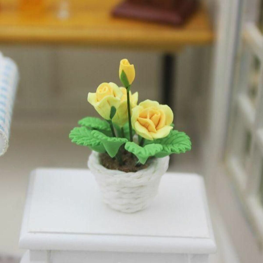 s030◇室内を華やかに◇ ドールハウス 用 ミニチュア 花 鉢花 植物 y1