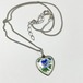 1930's〜 Vintage 925 Silver Aksel Holmsen Guilloche Enamel Heart Pendant Necklace Made In Norway