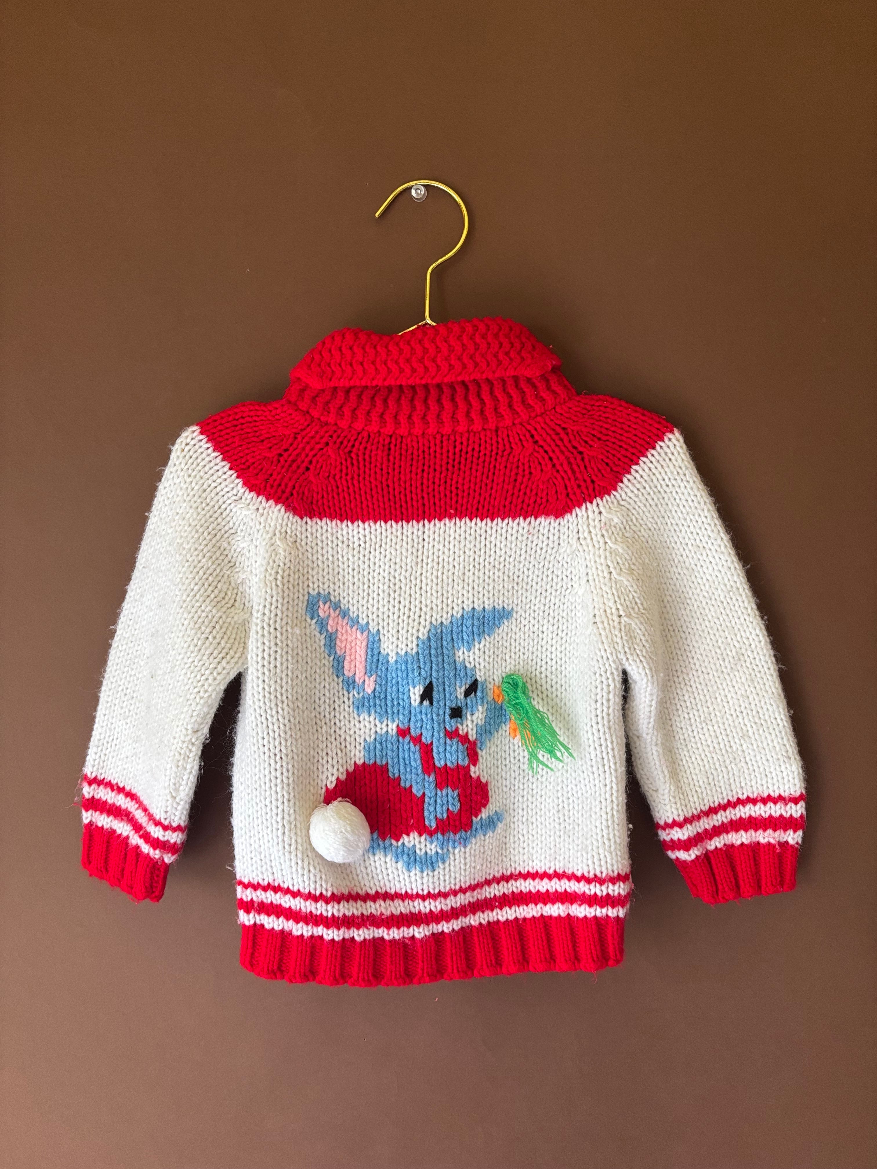 【KIDS vintage】rabbit cardigan . about18-24m