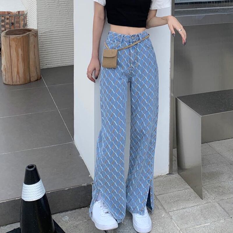 ジーンズ レディースサマー薄手ハイウェストウェストワイドレッグパンツ ルーズ ストリート 夏物 ワイドパンツ 試着室22655378818