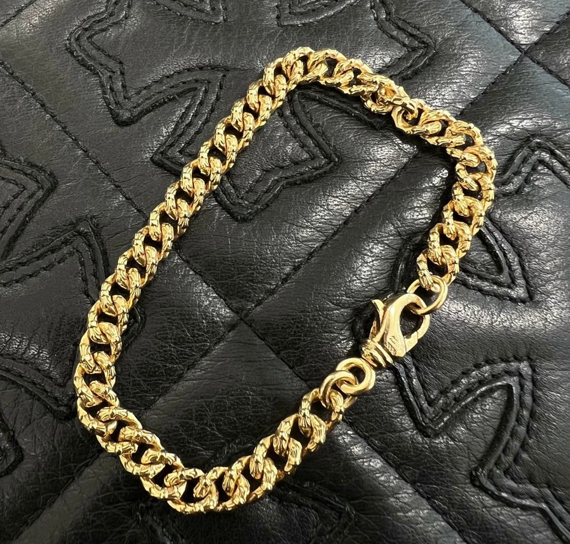 CHROME HEARTS 22K Extra Mini Fancy Chain Bracelet クロムハーツ 22K エクストラ ミニファンシー チェーン ブレスレット アクセサリー CHプラス刻印 22金 22K ゴールド